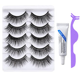 Lashes that Look Like Extensions, Strongly Adhesive Fake Eyelashes, Eye Lashes Sets Pack Natural Look, Cat Eye Wispy Lashes Set , Lash Extension Kit for Self Application, Volume Lash Strips, Lash Clusters with Glue & Tweezers